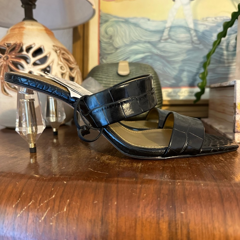 NWT Zara Heels Crystal Heels Party Black Tie